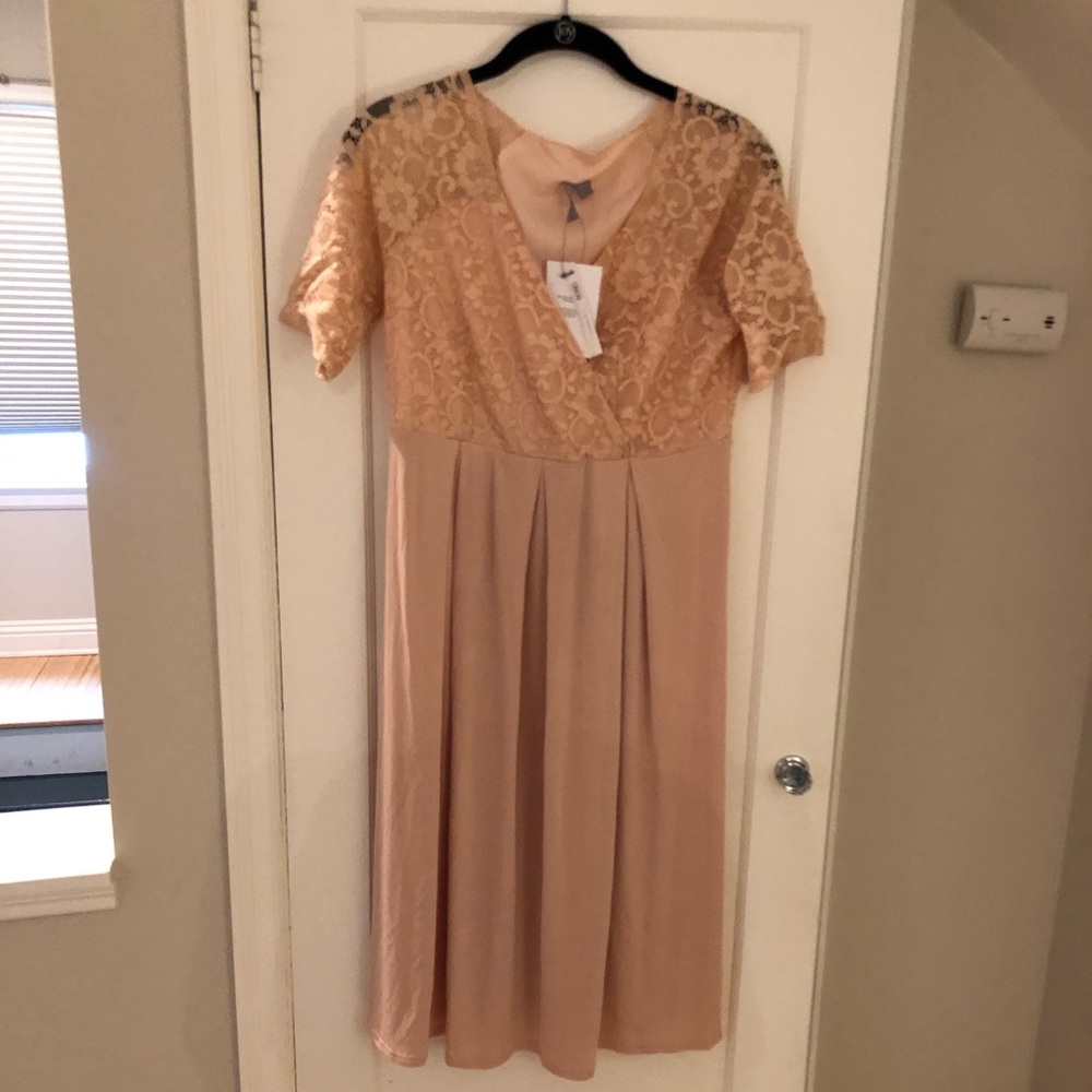 MATERNITY NWT! Blush Pink Lace Dress